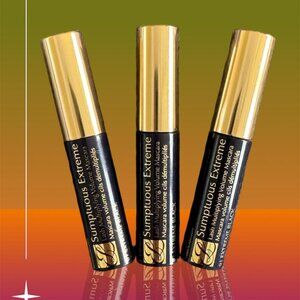 New Estee Lauder Sumptuous Extreme Black Volume Mascara Bundle of 3 Travel Size